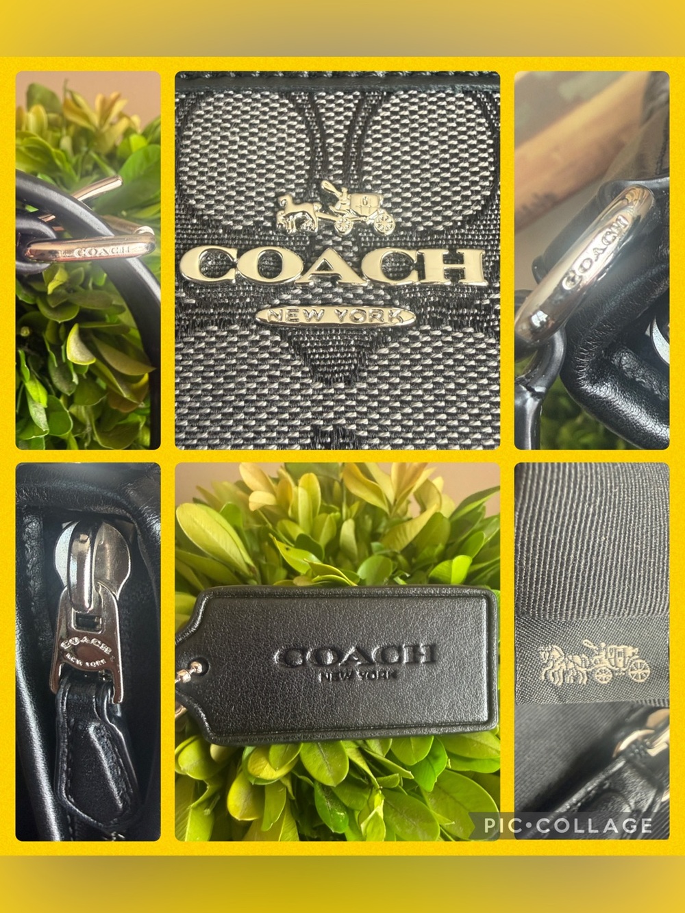 COACH F58285🩶🖤BLACK AND GRAY🖤🩶SIGNATURE JACQUARD FILE CROSSBODY BAG 🌟EUC🌟 - Picture 10 of 17